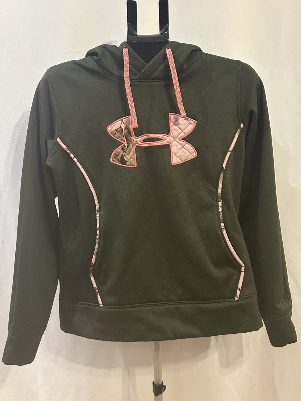 Under Armour Black and Pink Camo Hoodie Women's size M